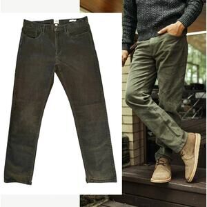 NEW! Huckberry 34x32 Flint and Tinder Corduroy Pants Cotton Straight Fit Green